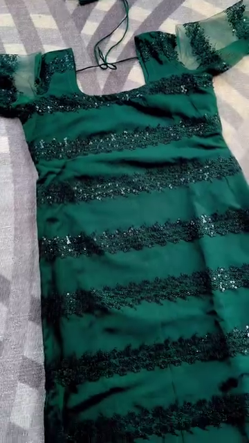 Exclusive Sale Dark Green Designer Dress Set with Sequin work only 90/- (1AG-1.3)