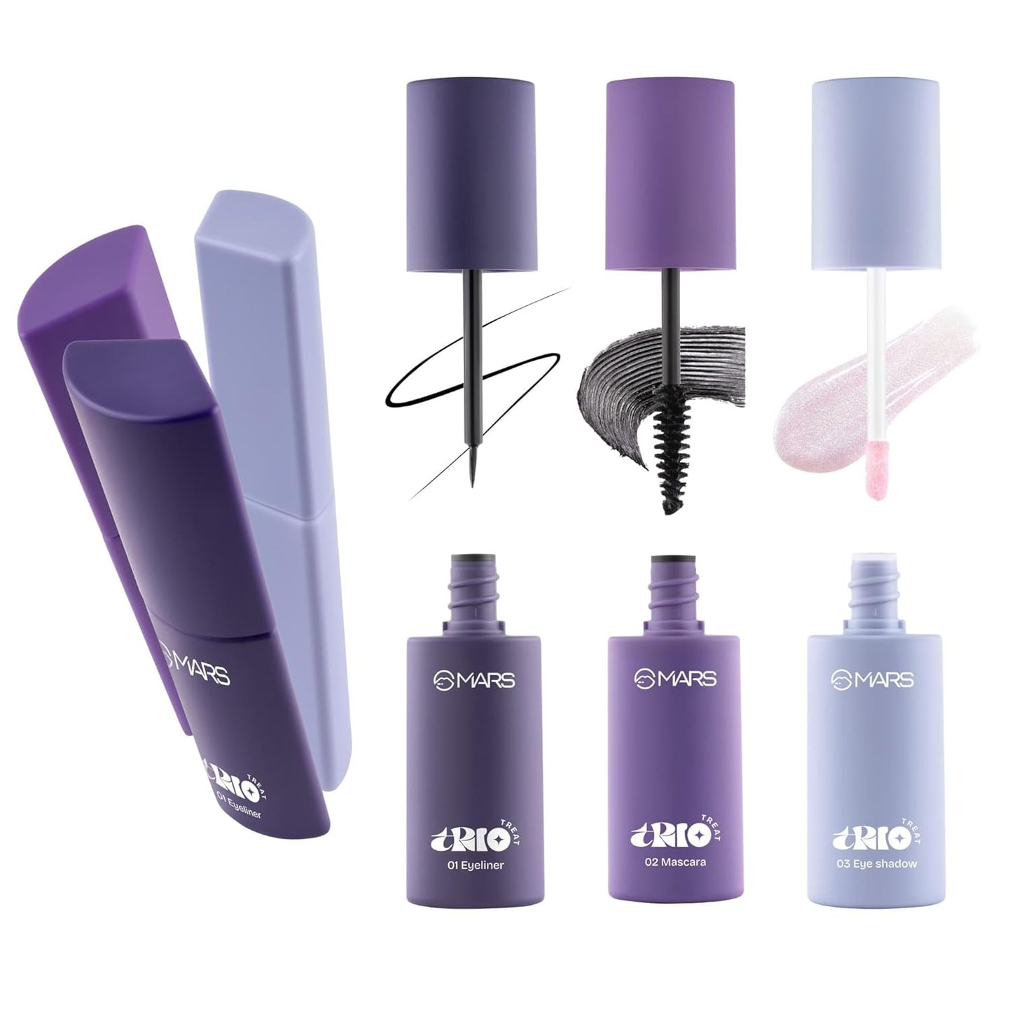 Exclusive Sale MARS TRIO Treat 3-IN-1 Eye Makeup Kit with Eyeliner AK2(5JN)