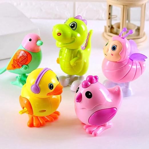 SUPER TOY 3 PEC Jumping Bird Animals Key Operated Wind Up Toys for Toddler Kids Colorful Funny Moving Toys