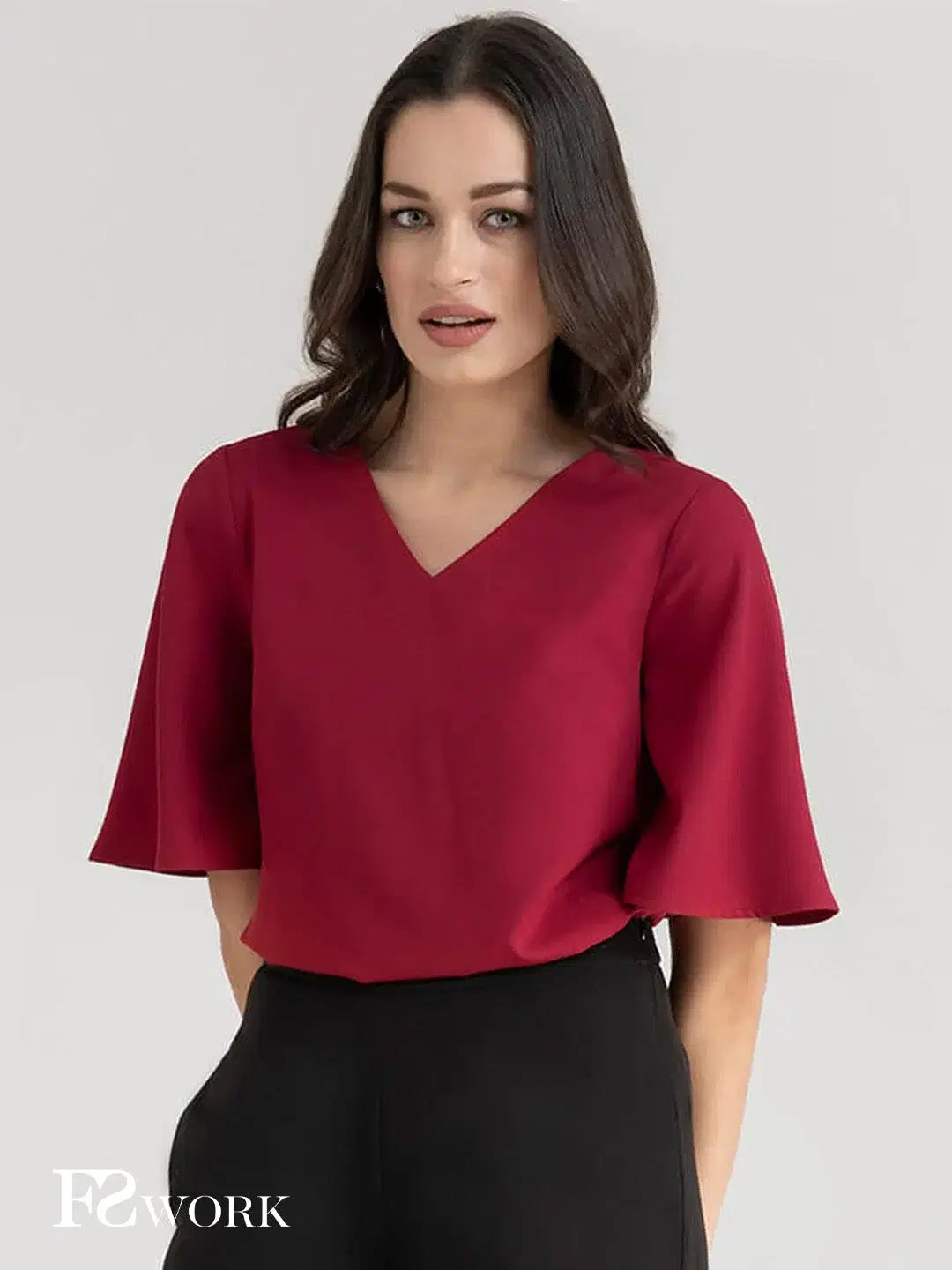 Bell Sleeves Top - Red