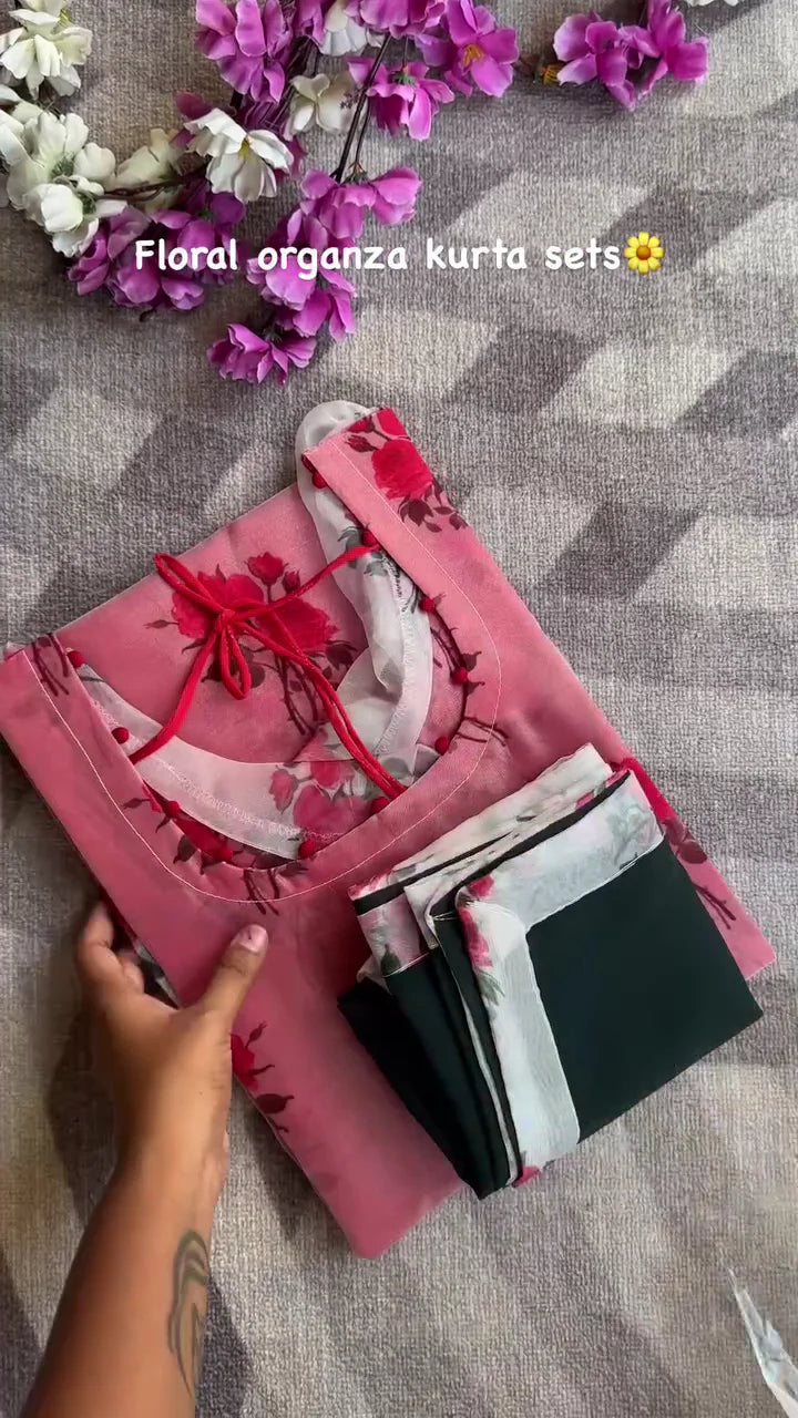 Most Trending Floral Georgette Royal Pink Dress