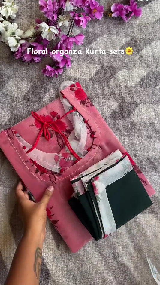 Most Trending Floral Georgette Royal Pink Dress