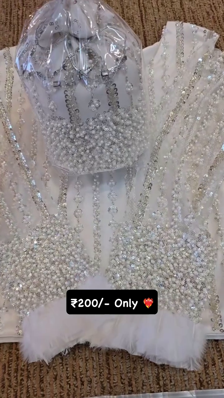 Exclusive Sale White Sequinned Embellished Saree Sale