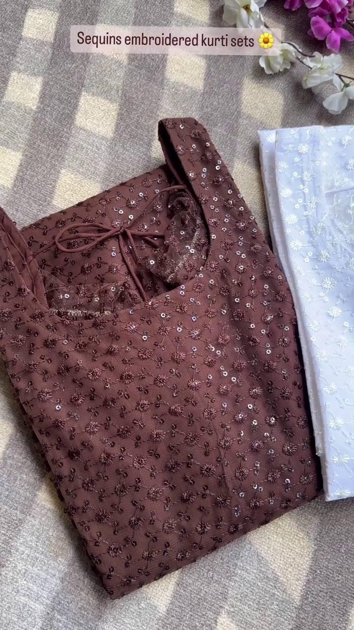 Exclusive Sale Nudy Brown Dress Set with Sequin work only 90/- (JL28-1.1)